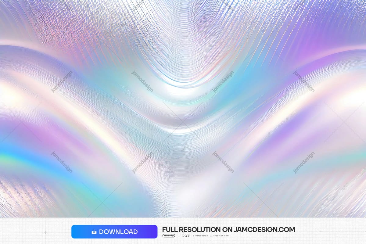Pastel Holographic Wave Texture Background. This JPG texture features flowing iridescent waves in soft pastel pink, blue and violet — Additional preview