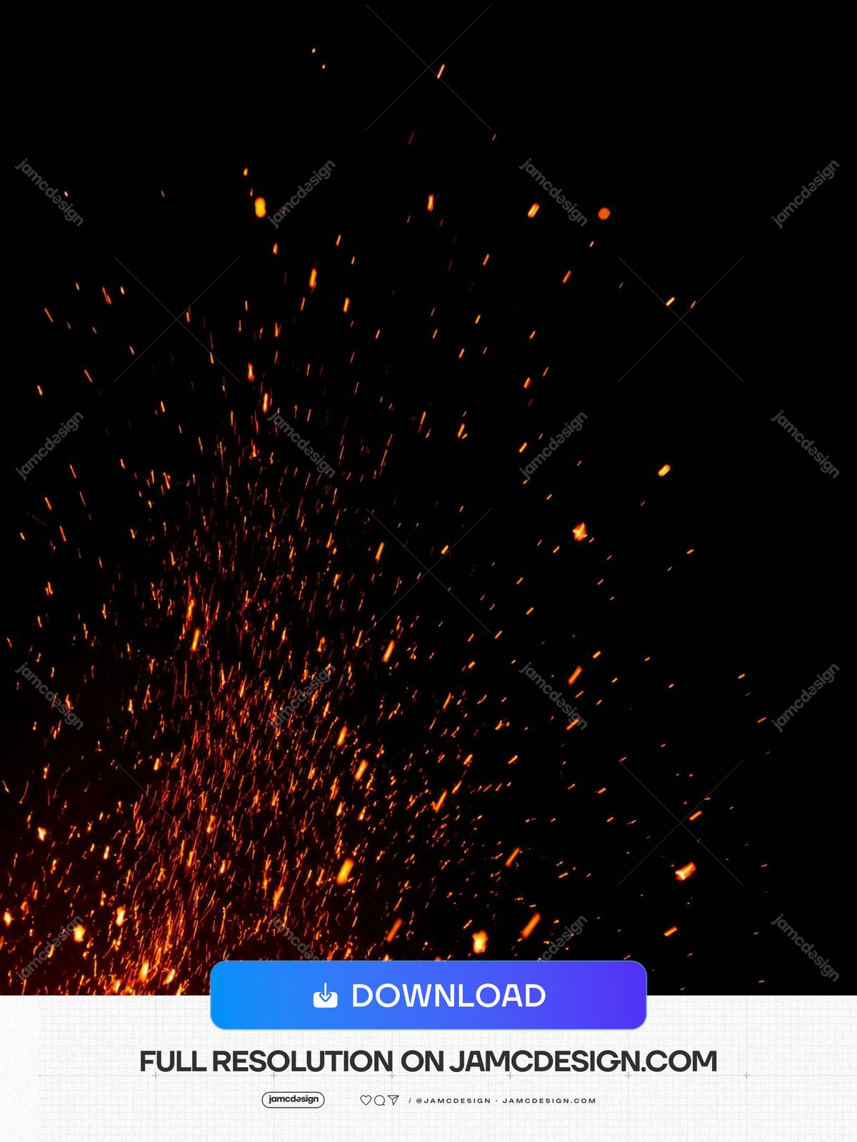 Glowing Fire Particles On Black Orange Spark Burst Background Texture. JPG texture showing a burst of orange fire sparks rising through a deep black field — Additional preview