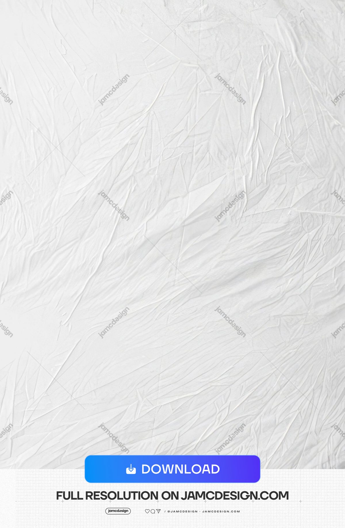White Paper Surface Texture With Fine Creases. This JPG paper texture has a soft white surface covered in fine creases and broad crumpled folds — Additional preview