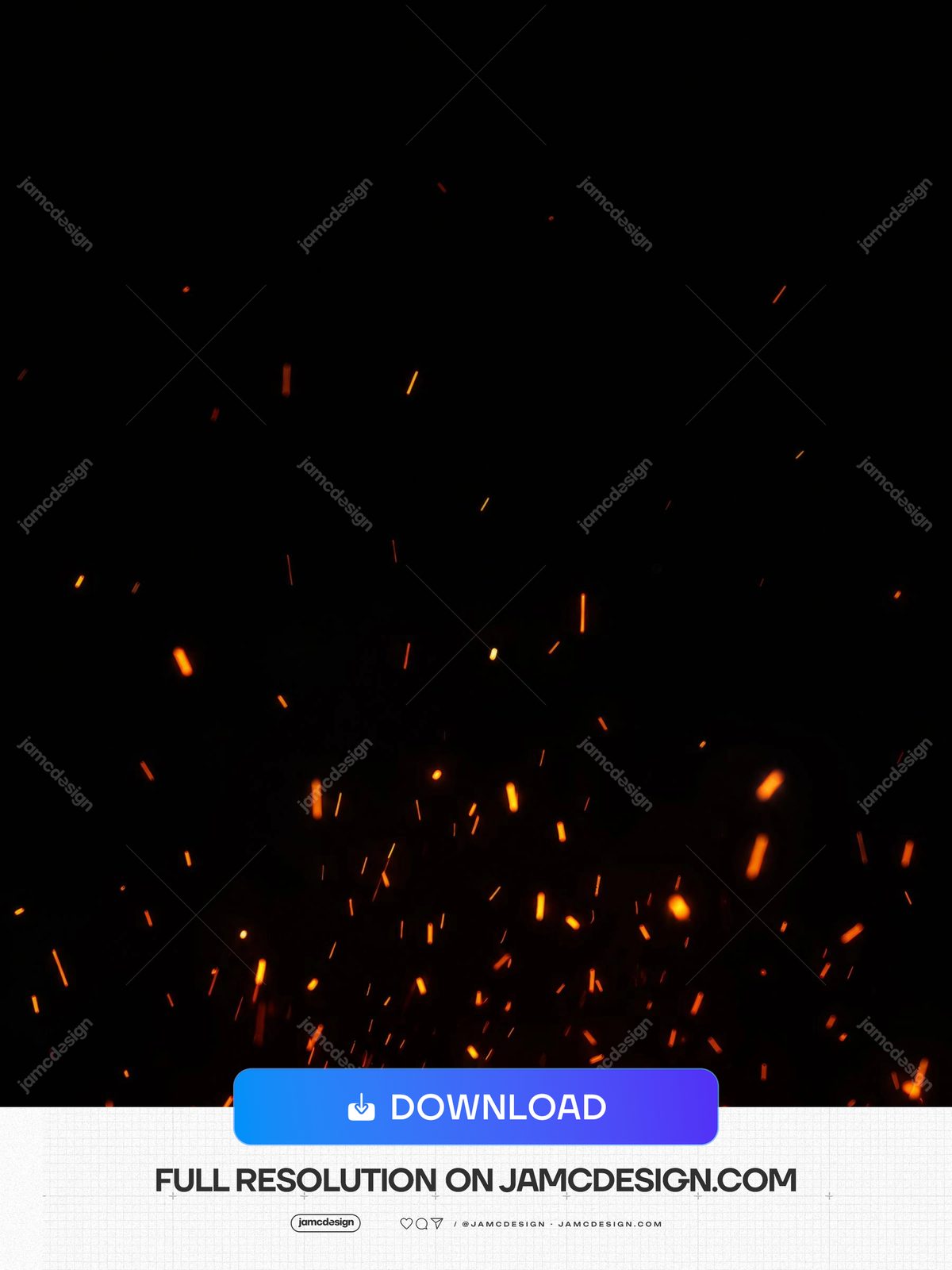 Bright Ember Spray On Black Orange Floating Sparks Background Texture. JPG texture featuring glowing orange sparks scattered across a deep black field — Additional preview