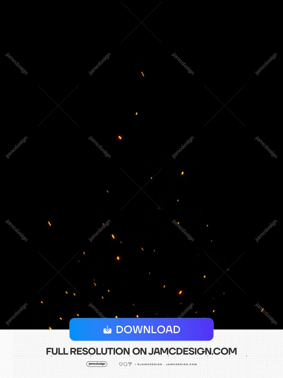 Falling Ember Particles On Black Warm Spark Overlay Background Texture. JPG texture of glowing orange ember sparks rising against a deep black background — Additional preview