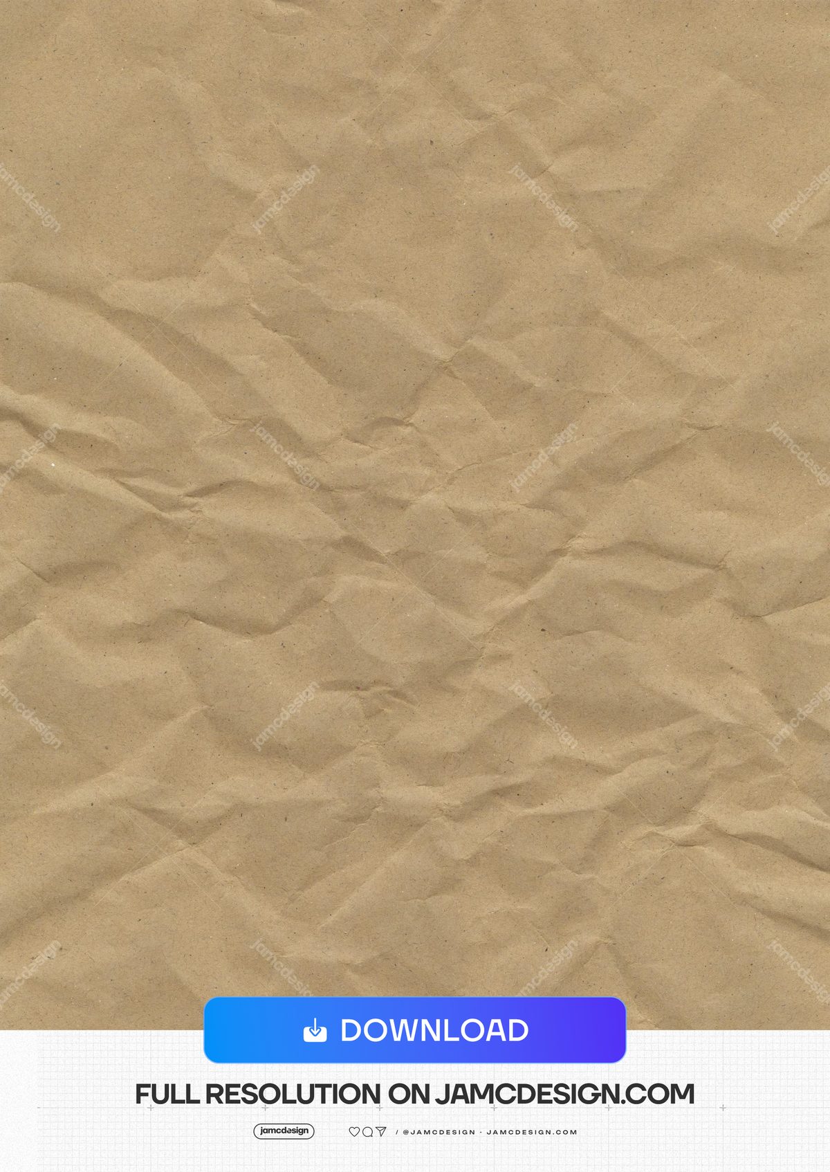 Beige Paper Texture With Irregular Creases. This JPG texture shows beige paper covered in irregular crumples and soft creases — Additional preview