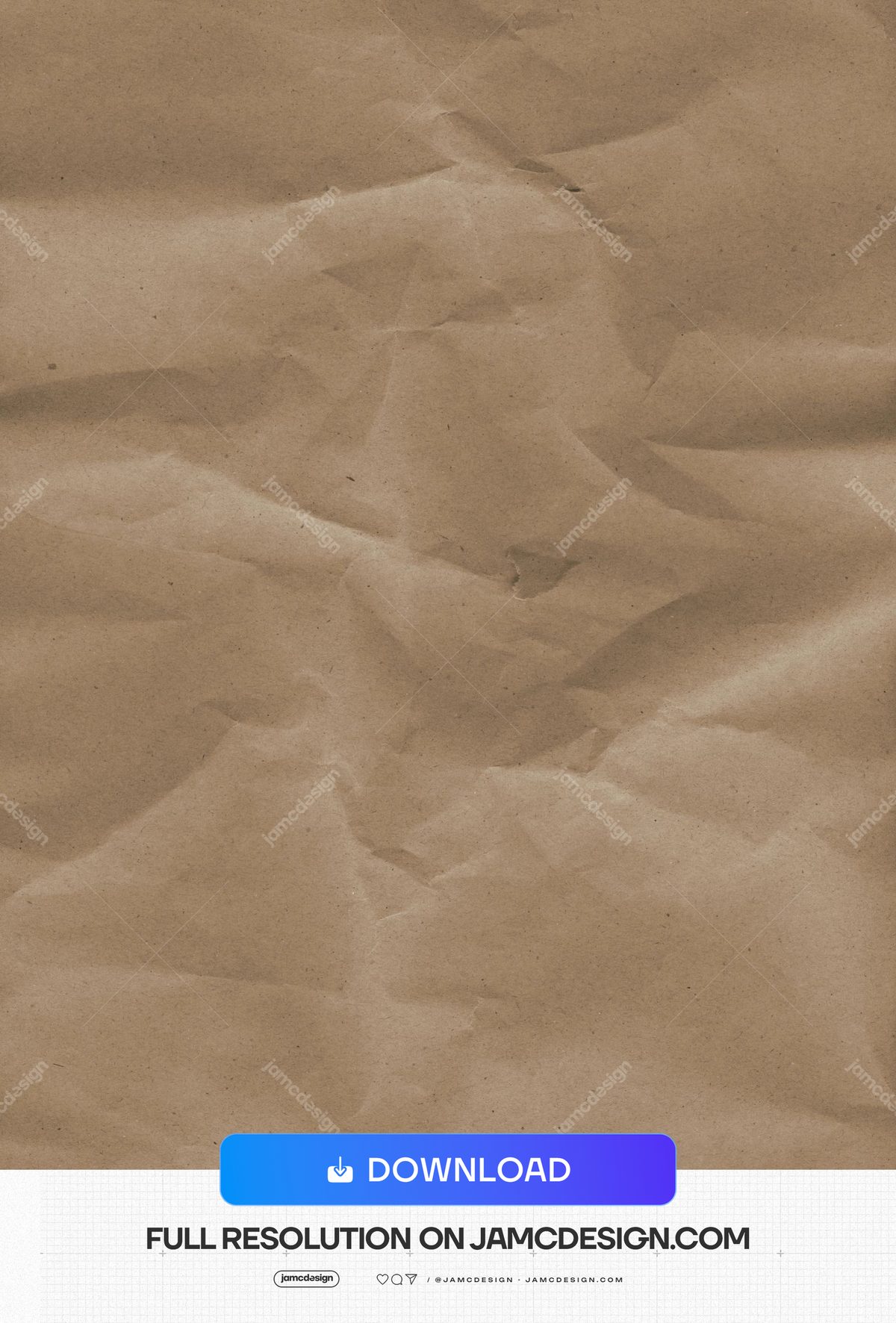 Tan Crumpled Paper Texture Background. Download this JPG paper texture, showing tan crumpled sheets with broad overlapping folds — Additional preview