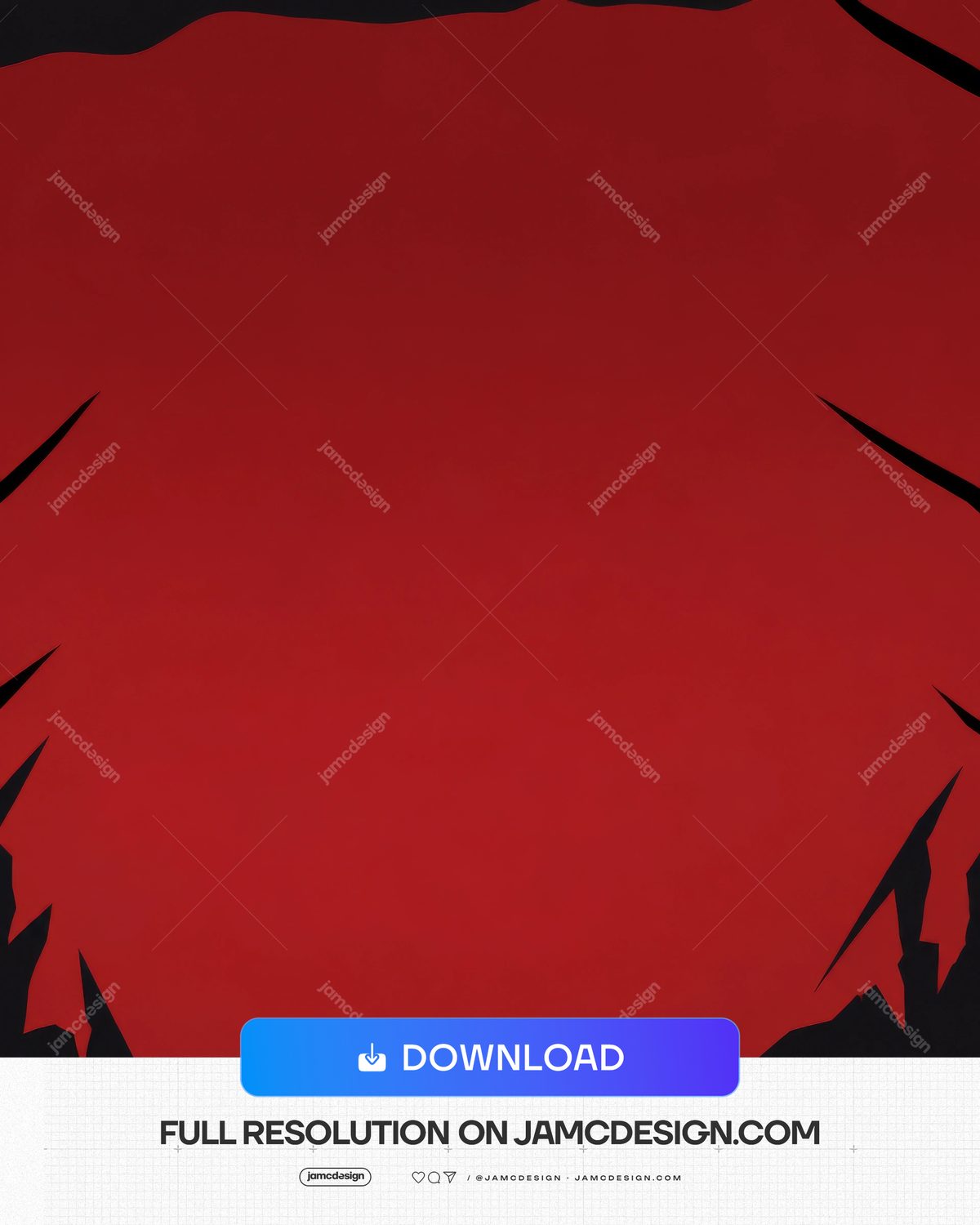 Red Background With Jagged Black Frame PNG. Download this PNG background with a vivid red open center and jagged black edges forming a rough frame — Additional preview