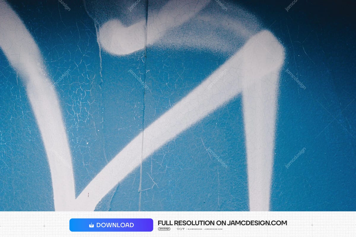 Turquoise Wall Texture With White Graffiti Strokes. This JPG texture shows a turquoise blue, scratched surface crossed by broad white paint strokes in a loose — Additional preview