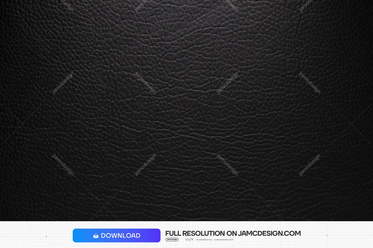 Fond De Texture En Cuir Noir Grainé. Cette texture JPG présente un gros plan réaliste et sombre de cuir noir grainé, avec de fines rides et de subtils reflets — Aperçu supplémentaire
