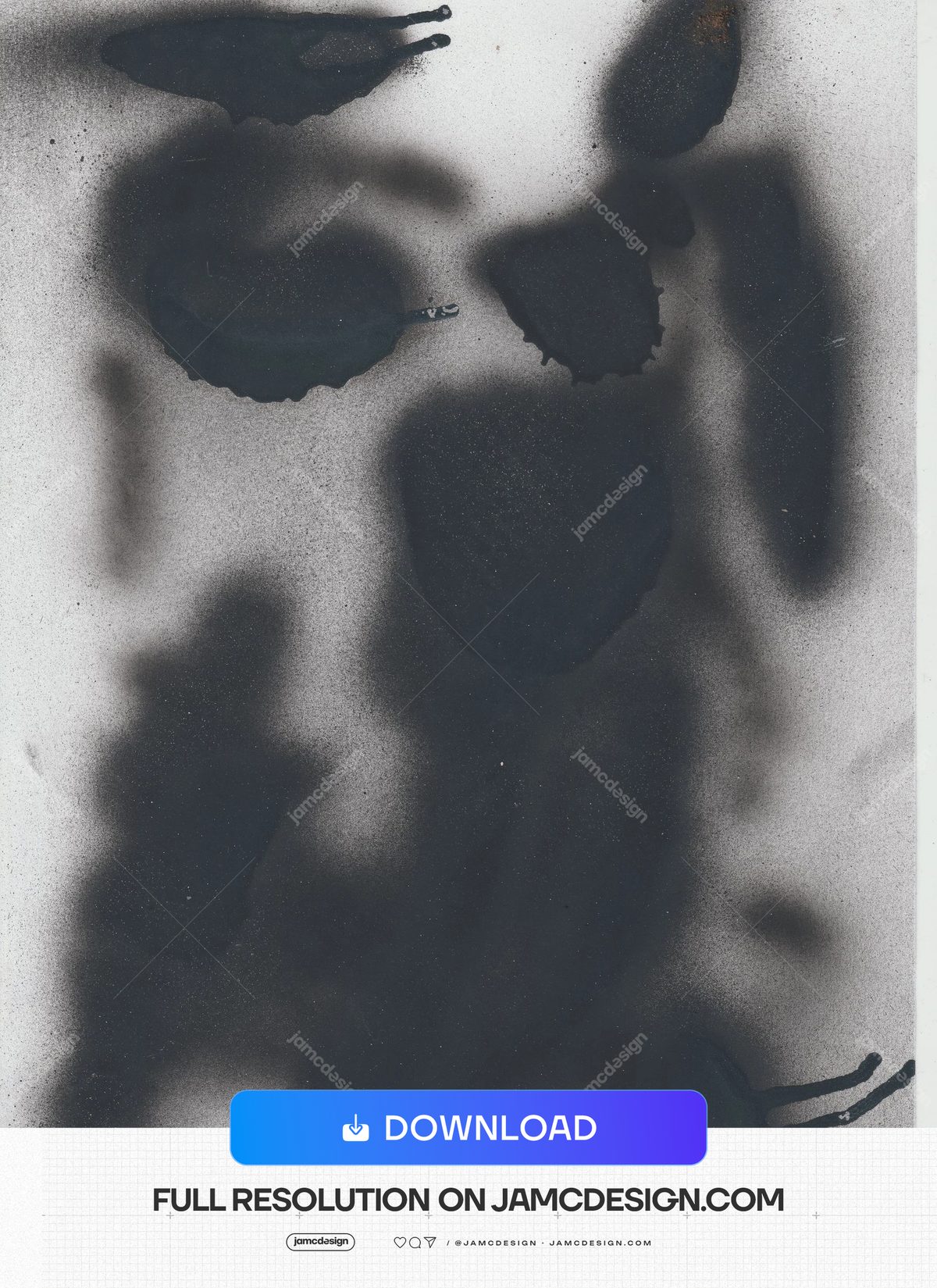 Black Ink Blot Texture On Grainy Paper. Download this JPG texture of abstract black ink blots spreading across a grainy pale paper surface in a monochrome — Additional preview
