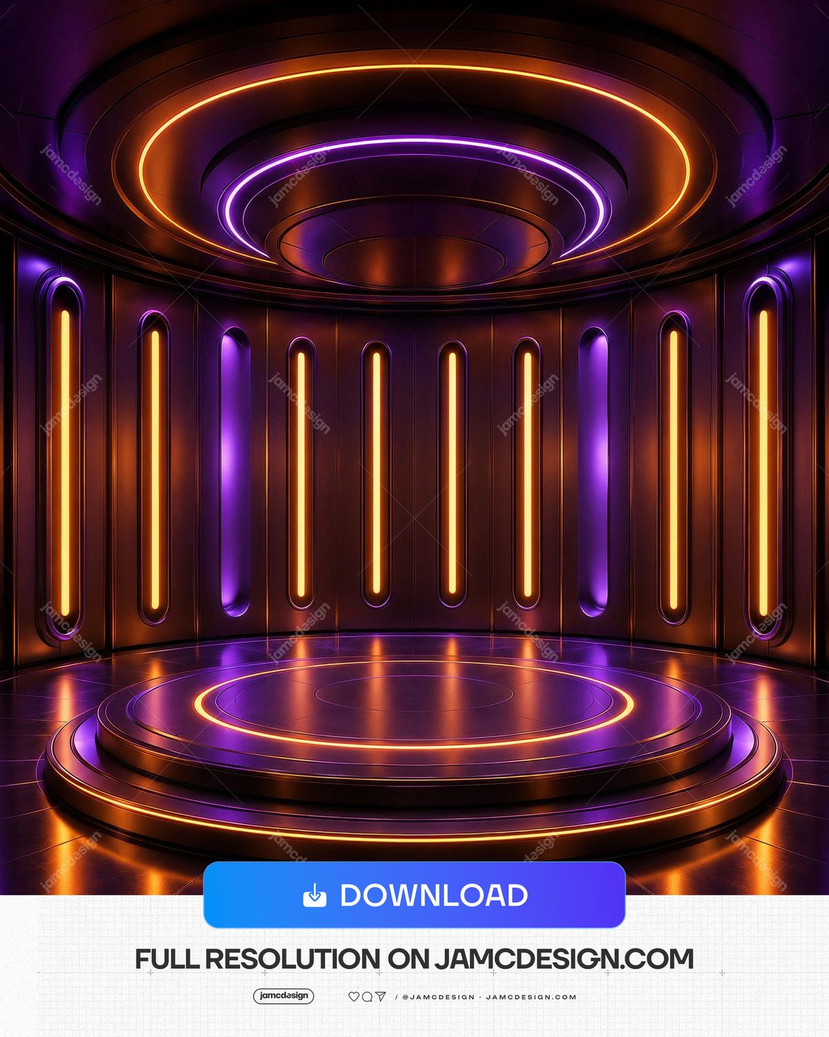 Fundo De Palco Circular Futurista Luxo Dourado E Roxo. Fundo de palco circular futurista fornecido como JPG — Prévia adicional